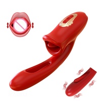 Jouets sexuels 3-en-1 : Vibrateur réaliste pour point G féminin avec stimulation clitoridienne par léchage et tapotement, alimentation USB