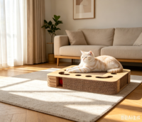 Arbre à chat moderne en carton, durable et antidérapant, facile à assembler, avec fonctions réglables
