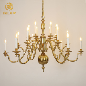 Jewellerytop Classique Français <span class=keywords><strong>Baroque</strong></span> Tout Laiton Suspension Suspension Villa Hôtel <span class=keywords><strong>Salon</strong></span> Salle À Manger Bougie <span class=keywords><strong>Lustre</strong></span> - Product Image 1