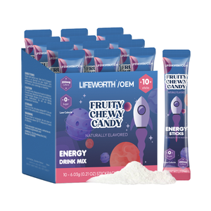 Lifeworth Hidrasyon Elektrolit Enerji İçeceği Toz Paketleri Şekersiz Karışım L-Teanin B Vitaminleri Doğal Kafein 30 Poşet/Torba - Product Image 3