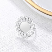 Anillo de Hoja de Girasol de Acero Inoxidable, Dorado y Plateado, Ajustable, para Uso Diario Bohemio y Regalos Festivos para Mujeres