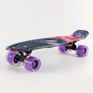 56Cm 22Inch Wateroverdracht Kleine Vis Modelleren Bord Plastic Bananenbord Starrysky Fish Board Enkele Kanteling Vier Wiel Skateboard