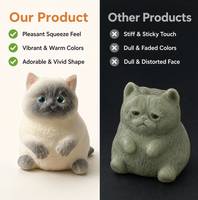 Jouet chaton réaliste en TPR, peint à la main, pour cadeaux de fête, boutiques de cadeaux et chaînes de magasins de jouets