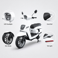 Vente en gros de moto électrique 72V 1800W, 55 km/h, homologuée pour la route, cyclomoteur pour adultes avec siège, longue portée, scooter électrique de 12 pouces