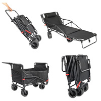 Chariot utilitaire à cadre métallique pour sorties en famille, chariot de jardin, chariot de plage portable, chariot de camping pliable à 4 roues, chariot à roulettes OEM