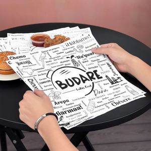 Wholesale Custom Logo Food Grade Greaseproof Wax <b>Paper</b> Waterproof Disposable <b>Wrapping</b> <b>Paper</b> for Burger Takeaway Packaging - Product Image 4