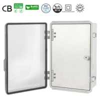 Boîte de jonction électrique extérieure étanche IP67 300x200x130mm matériaux PC/ABS armoire électronique à porte à charnière transparente IP65/IP66