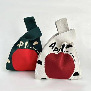Niedliche gestrickte Frucht muster Einkaufstasche Kinder Mini Apple <span class=keywords><strong>Bag</strong></span> Wassermelone Handgelenk Tasche Zitrone Handtaschen - Product Image 3