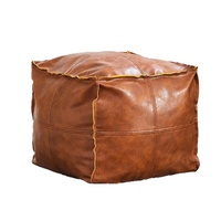 Coussin de sol carré en cuir moderne et écologique pour le rangement des vêtements