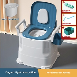 <strong>Portable</strong> <strong>Bedroom</strong> Bedside One Piece <strong>Toilet</strong> <strong>for</strong> Adults Elderly Pregnant Women with Square Bowl P-trap Drainage Easy Clean Design - Product Image 6