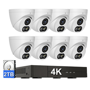 Système de caméra de sécurité NVR POE 8 canaux K8-8T8, caméras dôme 8MP, H.265, détection AI des personnes/véhicules, carte SD, <span class=keywords><strong>protection</strong></span> domestique - Product Image 1