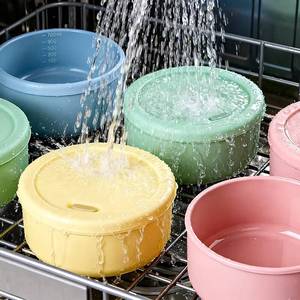 Reusable Food Storage <b>Containers</b> Non-slip Silicone Office Workers Kids Divided Lunch Bowl With Lid - Product Image 5