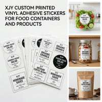 Stiker Vinyl Perekat Cetak Kustom XJY untuk Wadah dan Produk Makanan, Label Plastik Putih untuk Kemasan