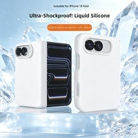 Nouvelle coque de téléphone en silicone liquide à double axe central pour téléphone pliable 18 Duo