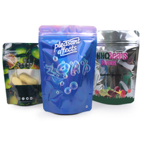 Pochette refermable en plastique recyclé avec fermeture à glissière, impression personnalisée du logo, pour barres chocolatées, bonbons, chewing-gums, lait, gelée