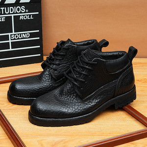 Botas de hombre de cuero de búfalo de alta gama, estilo británico moderno, versátiles y clásicas, zapatos de cuero genuino retro. - Product Image 6