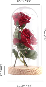 Decorazione per la Camera, Rosa Eterna Incantata Conservata in Cupola di Vetro, Rosa in Foglia d'Oro 24k per la Festa della Mamma e San Valentino - Product Image 5