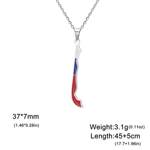 Émail Chili Carte Drapeau Pendentif Colliers Pour Femmes Hommes En Acier Inoxydable Charme République Du Chili Patriotique Bijoux Cadeaux - Product Image 6