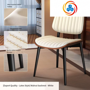 Metal Frame Leather <b>Cushion</b> Minimalist Style Modern Interior Design Furniture Kitchen Cafe Restaurant Dinning Room <b>Chair</b> - Product Image 5