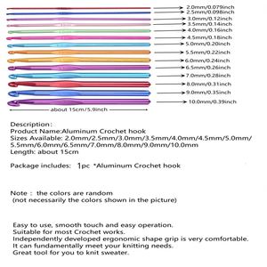 <span class=keywords><strong>Crochet</strong></span> en aluminium pour tricot, fil <span class=keywords><strong>de</strong></span> coton doux, 1 pièce - Offre Spéciale - Product Image 5