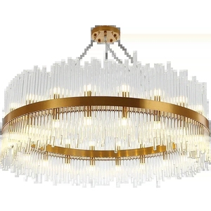 Lustre de plafond design en chrome doré G9 à LED, nouvelle <span class=keywords><strong>tendance</strong></span> <span class=keywords><strong>2023</strong></span>, lampes suspendues, lustre pour salon - Product Image 1