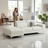 Canapé trois places en tissu, styles variés, structure en bois, design moderne et minimaliste, inclinable, écologique, confort doux pour la vie quotidienne