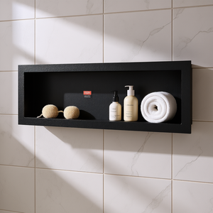 VEVOR Étagère murale encastrée moderne noire 16 x 50 pouces, porte-savon de salle de bain en alliage d'aluminium - Product Image 2