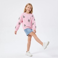 Sweat-shirt rose à col rond pour filles, motif sapin de Noël en strass, vêtements d'hiver pour enfants, haut en polaire à manches longues pour tout-petits, style boutique