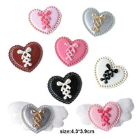 Amour Designer Bijoux Diamant Incrusté DIY Charmes Cheveux Accessoires Pinces À Cheveux Cheveux Cerceaux Chaussure Sac Décoration 4.3*3.9MM