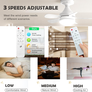 Оптовая Продажа с фабрики, светодиодный вентилятор с дистанционным управлением, 6 лезвий, красочные хрустальные лампочки, современный низкопрофильный потолочный вентилятор с подсветкой - Product Image 3