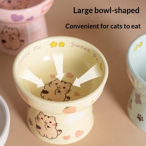 Comedero Elevado de Cerámica Antideslizante para Gatos, Apto para Lavavajillas y Microondas, para Evitar la Fatiga de las Patas y el Cuello - Product Image 3