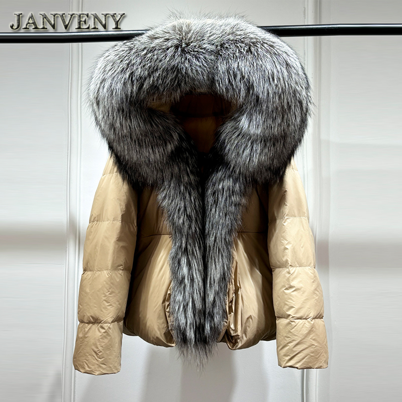 Cappotto In Vera Pelliccia Di Visone Con Collo Di Volpe - Donna - Taglia XL - Stile Biker