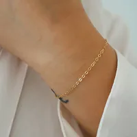 Bracelet pour femme EManco Classic Fine Chain plaqué or, acier inoxydable, fermoir à ressort amélioré, réglable, minimaliste, dropshipping