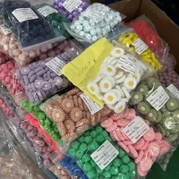 Perles focales florales souples en vrac multicolores en silicone pour la fabrication de bijoux