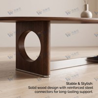 Table basse moderne en bois massif avec structure en métal, écologique et durable, meubles pour la maison, salon, hôtel et villa