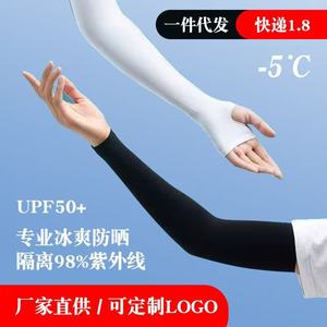 Manches de protection solaire en soie glacée unisexe anti-UV pour sports de plein air Blanc Noir Gris Bleu Rose Violet Couleur chair Printemps 2025 - Product Image 4