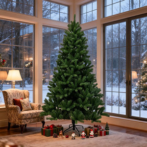 Árbol de Navidad Artificial Preiluminado con Tronco de Madera Real y Ramas Realistas - Product Image 3