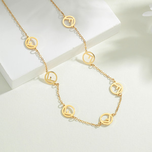 Popolare unico lettera geometrica F bracciale irregolare cerchio vuoto collana <span class=keywords><strong>orecchini</strong></span> di fascia alta <span class=keywords><strong>Set</strong></span> di gioielli per le donne - Product Image 2