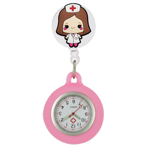 Quartz Movement Telescopic Chest Watch for Nurses Students Animal-Themed Waterproof 3BAR Water Resistance <b>Pocket</b> Watch <b>Plastic</b> - Product Image 3
