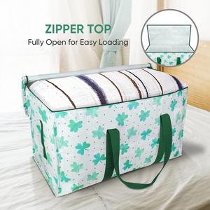 Extra Large Storage <b>Tote</b> with Zippers & Carrying Handles, Heavy-Duty Moving Bags for Laundry - Product Image 3