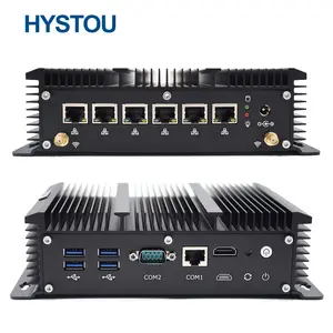 HYSTOU 6 Lan 12V ucuz fiyat Celeron 2955U Win 7 10 Linux bulut bilgi işlem sunucuları güvenlik duvarı Mini sunucu Pc