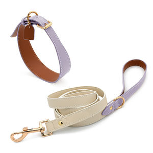 Conjunto de Correa y Collar para perro de cuero ancho personalizado ajustable fabricación reciclada de lujo impermeable cuerda para mascotas lleva caminar al por mayor - Product Image 6