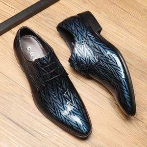 Zapatos de vestir y Oxford de cuero para hombre, estilo casual, formales, de negocios, con punta en pico, de cuero brillante, a la moda, para novio de boda. - Product Image 2