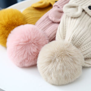 Conjunto de Gorro y Bufanda de Punto de Algodón Unisex, Gorro de Invierno Cálido <span class=keywords><strong>con</strong></span> <span class=keywords><strong>Animales</strong></span>, Oso para Niños, Gorro para Niños - Product Image 6