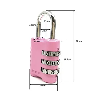 미니 자물쇠 여행 가방 수하물 보안 암호 잠금 3 자리 조합 잠금