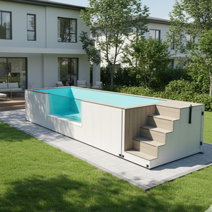 <span class=keywords><strong>Piscine</strong></span> mobile préfabriquée en <span class=keywords><strong>acier</strong></span> respirant de luxe pour l'extérieur, idéale pour les villas, appartements, hôtels et parcs - Product Image 2