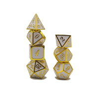 Jeu de dés polyédriques en métal émaillé avec cadre doré, 7 pièces, pour DND RPG, jeu de table, dés D6 individuels disponibles