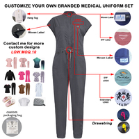 Combinaison de travail personnalisée pour femmes, tenue d'infirmière, tenue médicale élégante, petite taille, une pièce, logo personnalisé, combinaison d'hôpital, cargo pour femmes
