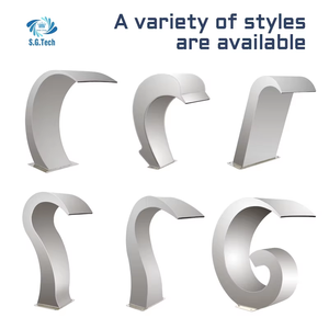 Fuente de Agua en Cascada para Exteriores, Moderna, Iluminada, de Acero Inoxidable 304, Decoración de Pared para Jardín, 300x600mm - Product Image 6