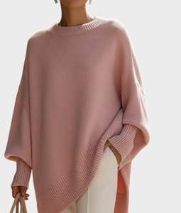 Maglione Oversize <span class=keywords><strong>in</strong></span> <span class=keywords><strong>Cashmere</strong></span> da <span class=keywords><strong>Donna</strong></span> - Pullover a Collo Tondo <span class=keywords><strong>in</strong></span> Tinta Unita, Maglia Spessa per l'Autunno 2025, Stile Europeo e Americano - Product Image 6